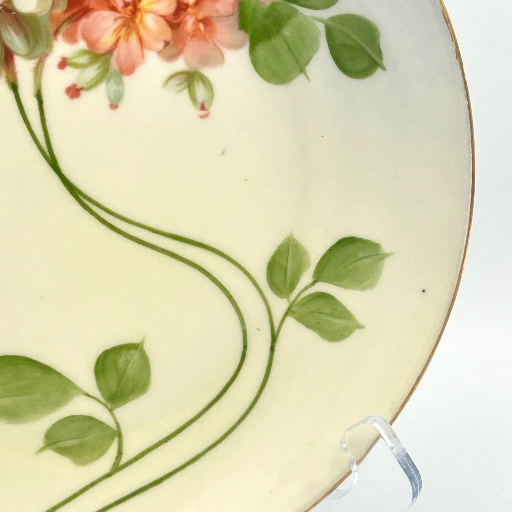 Antique Z.S. & Co Bavaria Hand Painted Floral Cabinet Plate German Porcelain